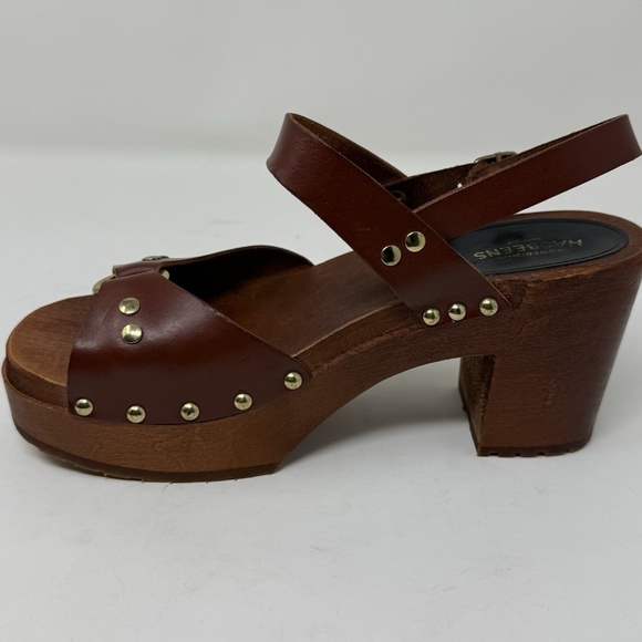 Swedish Hasbeens Leather Slingback Platform Clog Sandals 37 - Picture 14 of 16